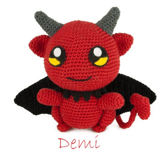 Patron au crochet Demi - amigurumi - diable - démon - doudou - jouets