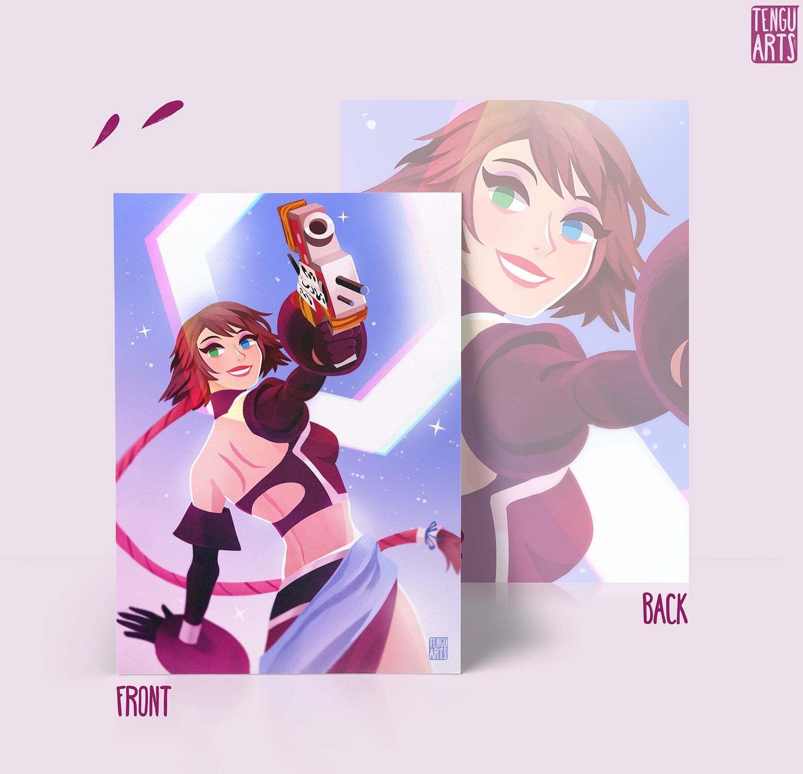 FFX2 Yuna Gun Mage A5 Doublesided Art Card Etsy