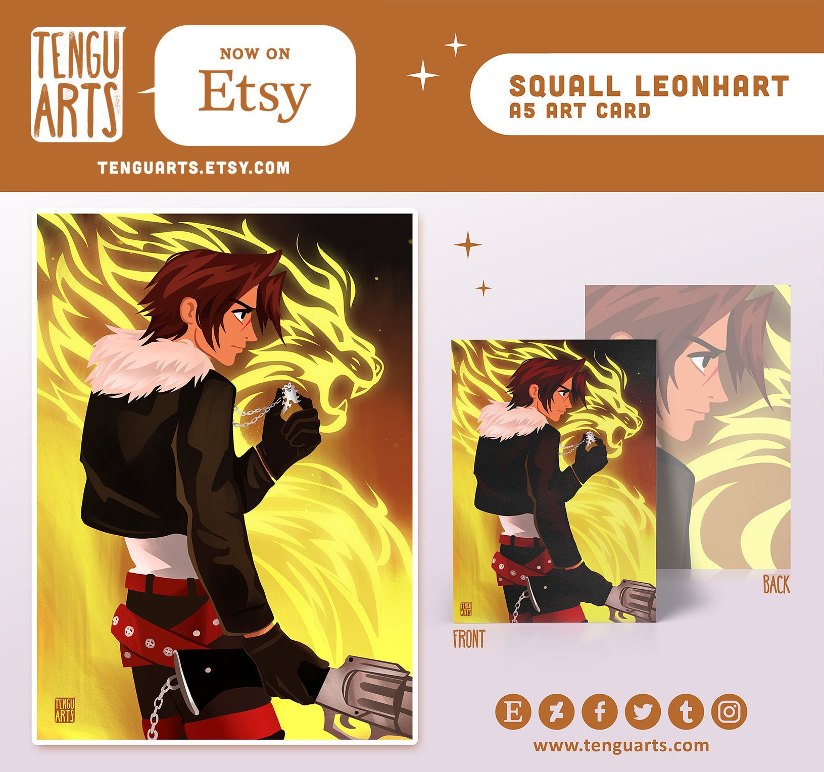FFVIII Squall Leonhart : A5 Double-sided Art Card - Etsy
