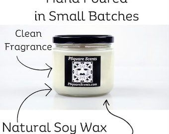 Pure Soy scented jar Candle, F to R, 12oz, PRESSED COTTON WICK, Spring, Holiday, Love, Fragrant, 100% Vegan, Gift, small batch, Pittsburgh