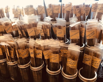 INCENSE SAMPLE PACKS - Pick 10 Scents - 2 sticks per scent in individual bags to protect scent. Hand Dipped Cleansing Aromatherapy Handmade