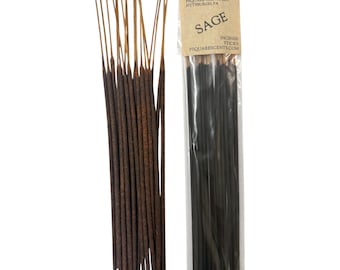 White Sage Incense Sticks | Hand Dipped Herbal Incense | Fresh Clean Sage Scent | Meditation & Cleansing Inspired Home Fragrance Gift