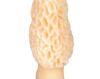 MOREL PILLAR CANDLE 4.5" Tall, 100% Pure Natural Yellow Beeswax, Long Burning, Honey Scent, Novelty, Farmhouse Décor, Cabin, Rustic