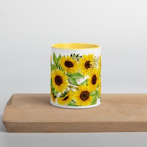 Sunflower Coffee mug-Ceramic Floral Mug-Cute Gift- sunflower- 11 oz - Mug -Cute mug - gift - Flower mug -Flower image 3