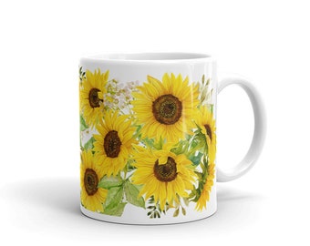 Sunflower mug-Coffee Mug -sunflower- 11 oz - Mug -Cute mug - gift - Flower mug -Flower-Mother's day gift