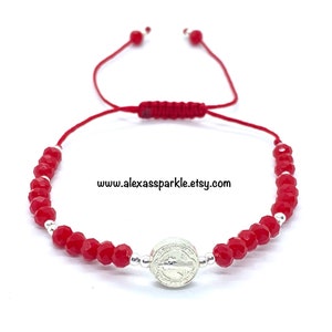 Silver Saint Benedict Protection Bracelet - Pulsera Proteccion San Benito Plateada