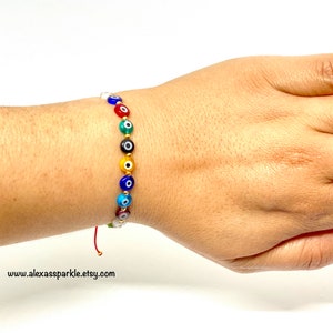 Evil eye Protection Thread Bracelet Pulsera Protección Mal de Ojo Multi-Color de Hilo image 2