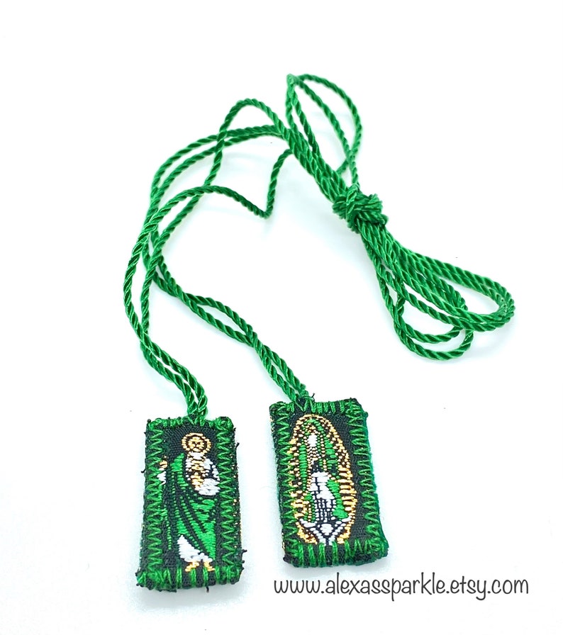 Grünes Skapulier Katholisch - 3er Set Marien-Abzeichen Für Spirituellen Schutz & Glauben