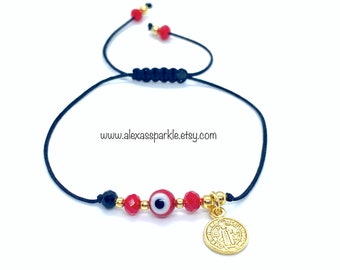 Red Evil Eye Protection Thread Bracelet - Pulsera Protección Mal de Ojo Roja