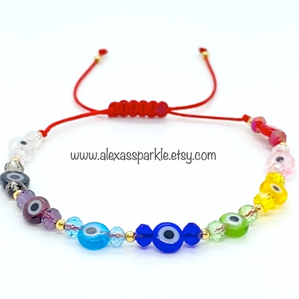 Evil eye Rainbow Protection Bracelet Multicolor - Pulsera Multicolor Protección Mal de Ojo Arco Iris