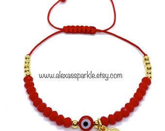 St Benedict Medal Bracelet, Red Evil Eye Bracelet, Pulsera San Benito Proteccion, Protection Jewelry, Catholic Charm Jewelry,