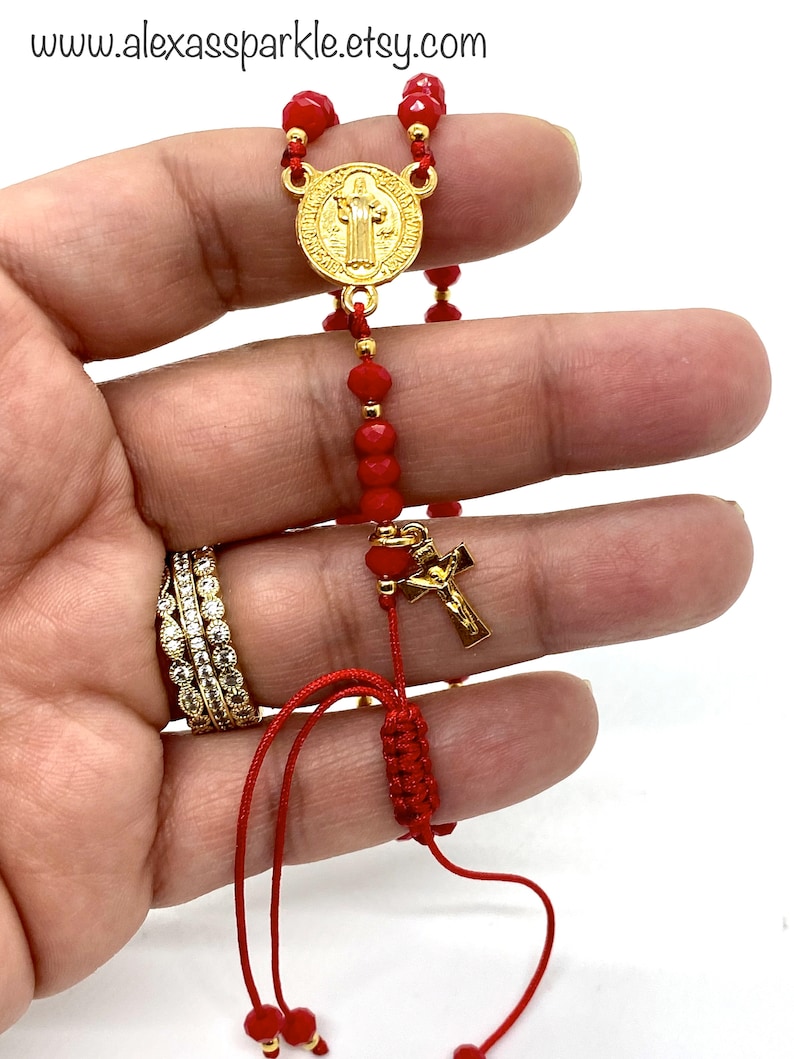 St Benedict Rosary Bracelet for Women – Dainty Catholic Jewelry Gift - Etsy