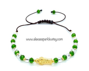 Saint Jude Protection Bracelet Clear- Green - Pulsera Proteccion San Judas Tadeo Verde Cristal