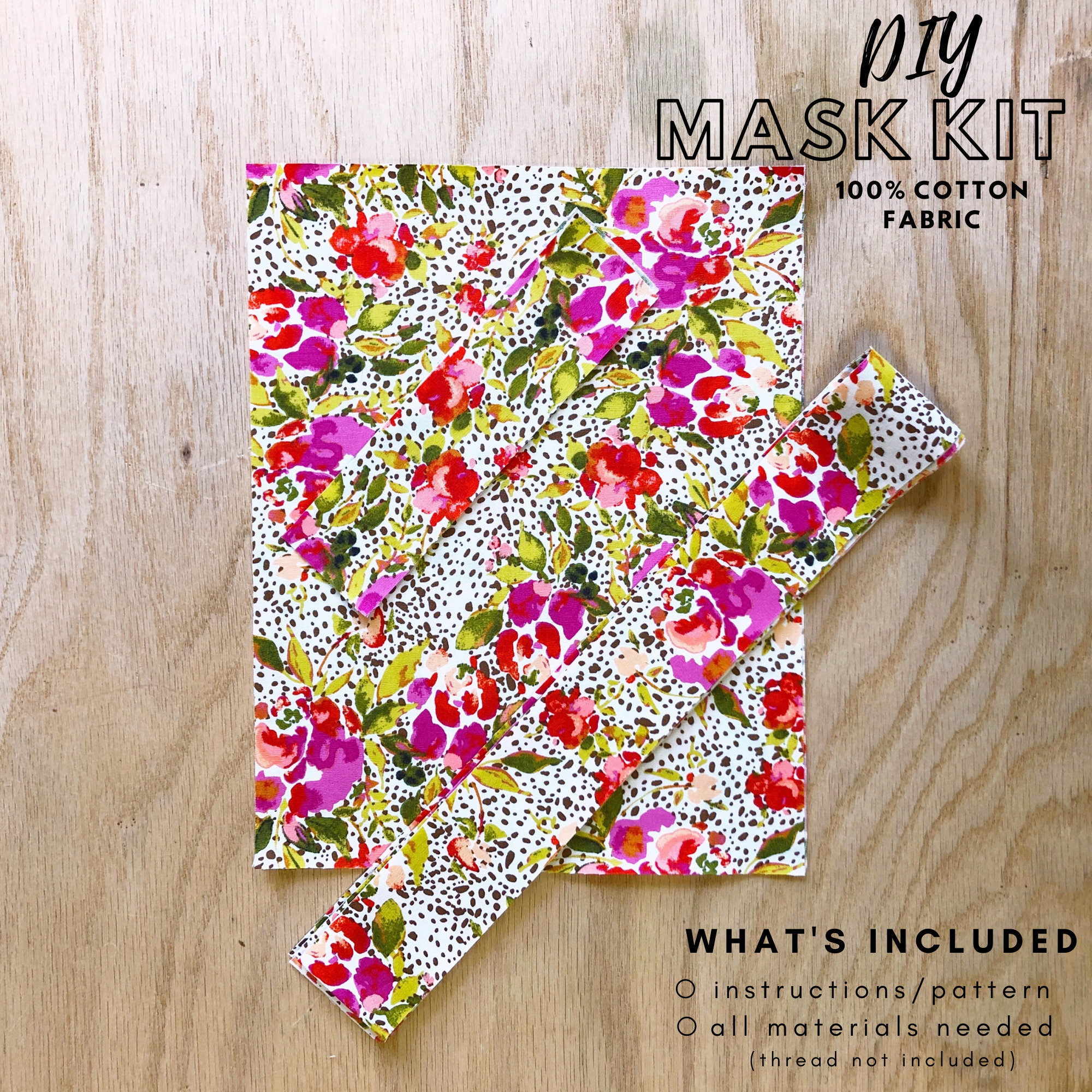 DIY Mask Kit Make Your Own Mask 100 Cotton Mask Kit Etsy