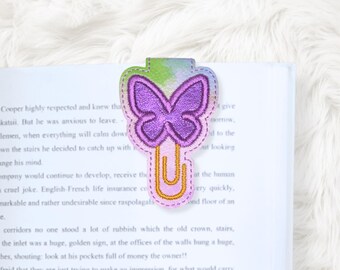 Marcapáginas magnético plegable con aplique de mariposa ITH 4x4, para bordado en bastidor, archivo de bordado a máquina, descarga instantánea (descarga digital).