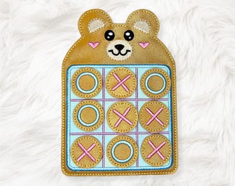 ITH 5x7 Bear Tic Tac Toe, In the Hoop, Machine Embroidery File, Instant Download, (Digital Download)