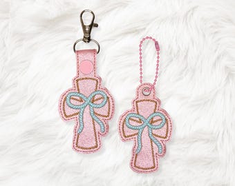 ITH 4x4 Cruz con lazo, broche/ojal, para bordar en el bastidor, archivo de bordado a máquina, descarga instantánea (descarga digital)