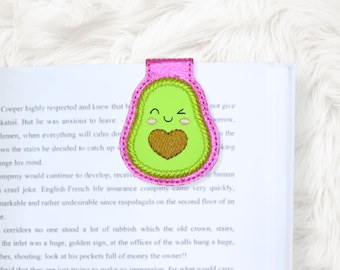 Marcapáginas magnético plegable con diseño de aguacate de 4x4 pulgadas, para bordado en bastidor, archivo para bordado a máquina, descarga instantánea (descarga digital).