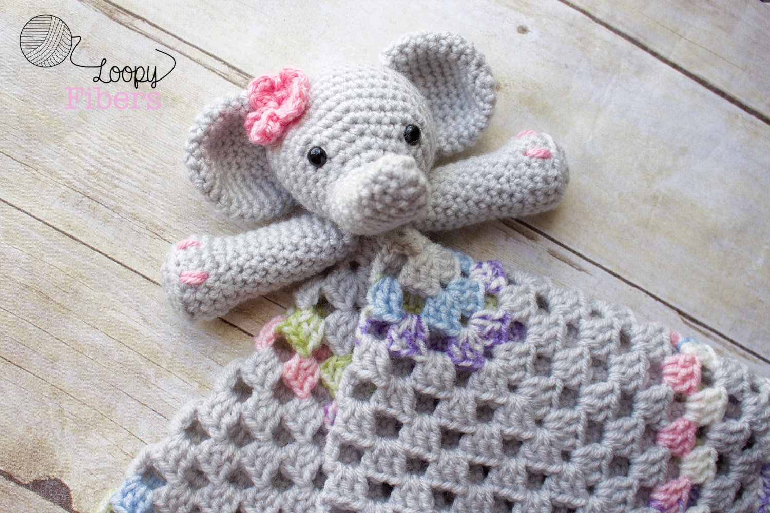 Crochet Elephant Lovey/ Crochet Security Blanket/ Baby Girl Etsy