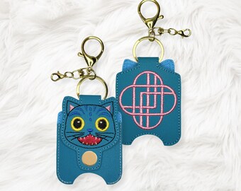 ITH 5x7 1oz K Pop D Hunter Cat Soporte para desinfectante, Bordado en bastidor, Archivo para máquina de bordar, Descarga instantánea, (Descarga digital)