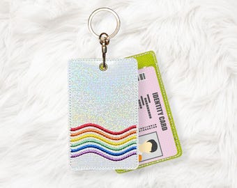 ITH 4x4 Rainbow Card Holder, In the Hoop, Machine Embroidery File, Instant Download, (Digital Download)