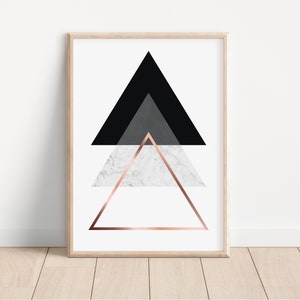 Triangles Print, Minimalist Art, Contemporary Print, Downloadable Art, Modern Print, Marble Print, Monochromatic Art, Scandinavian Print