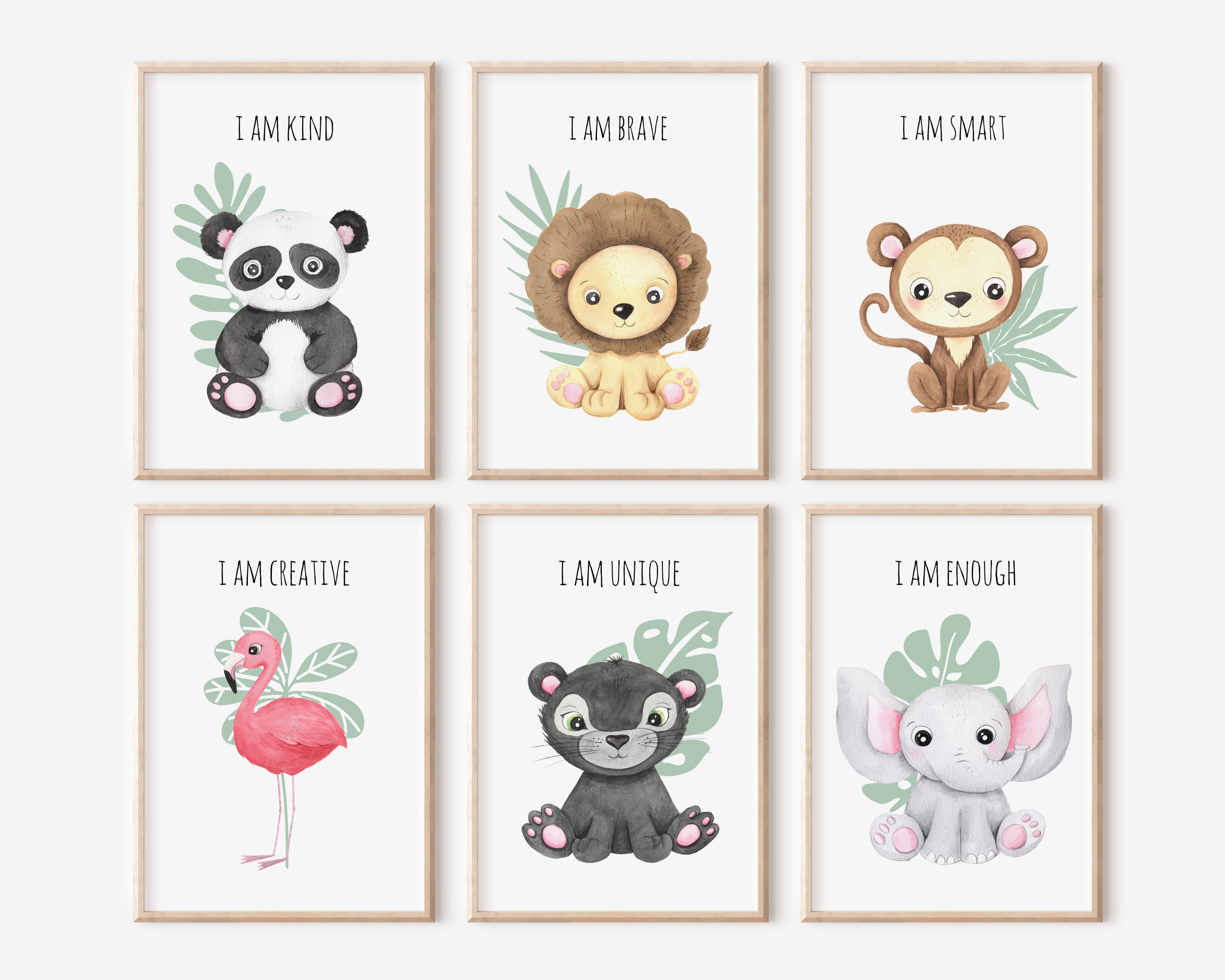 Printable Jungle Nursery Wall Art Baby Animals Nursery Etsy