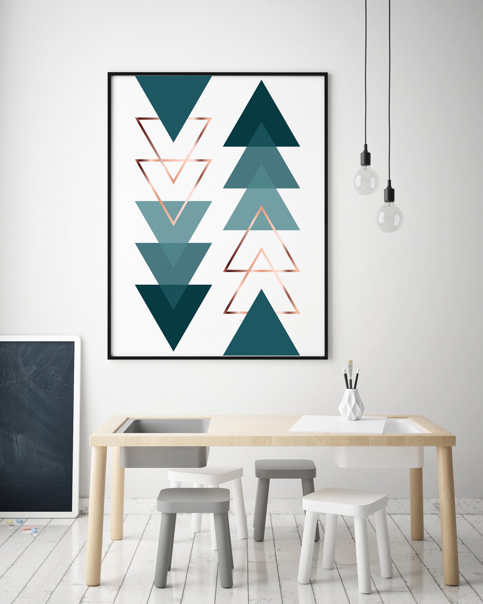 Set of 3 Prints Gallery Wall Art Dark Teal Green Art Prints Etsy