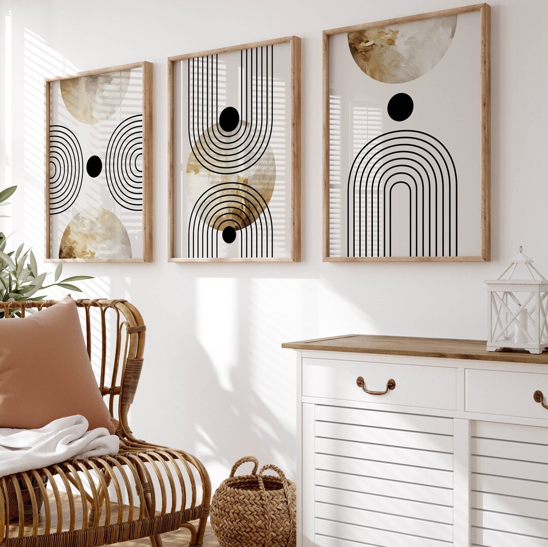 3 Piece Printable Wall Art Mid Century Modern, Set of 3 Digital Prints ...