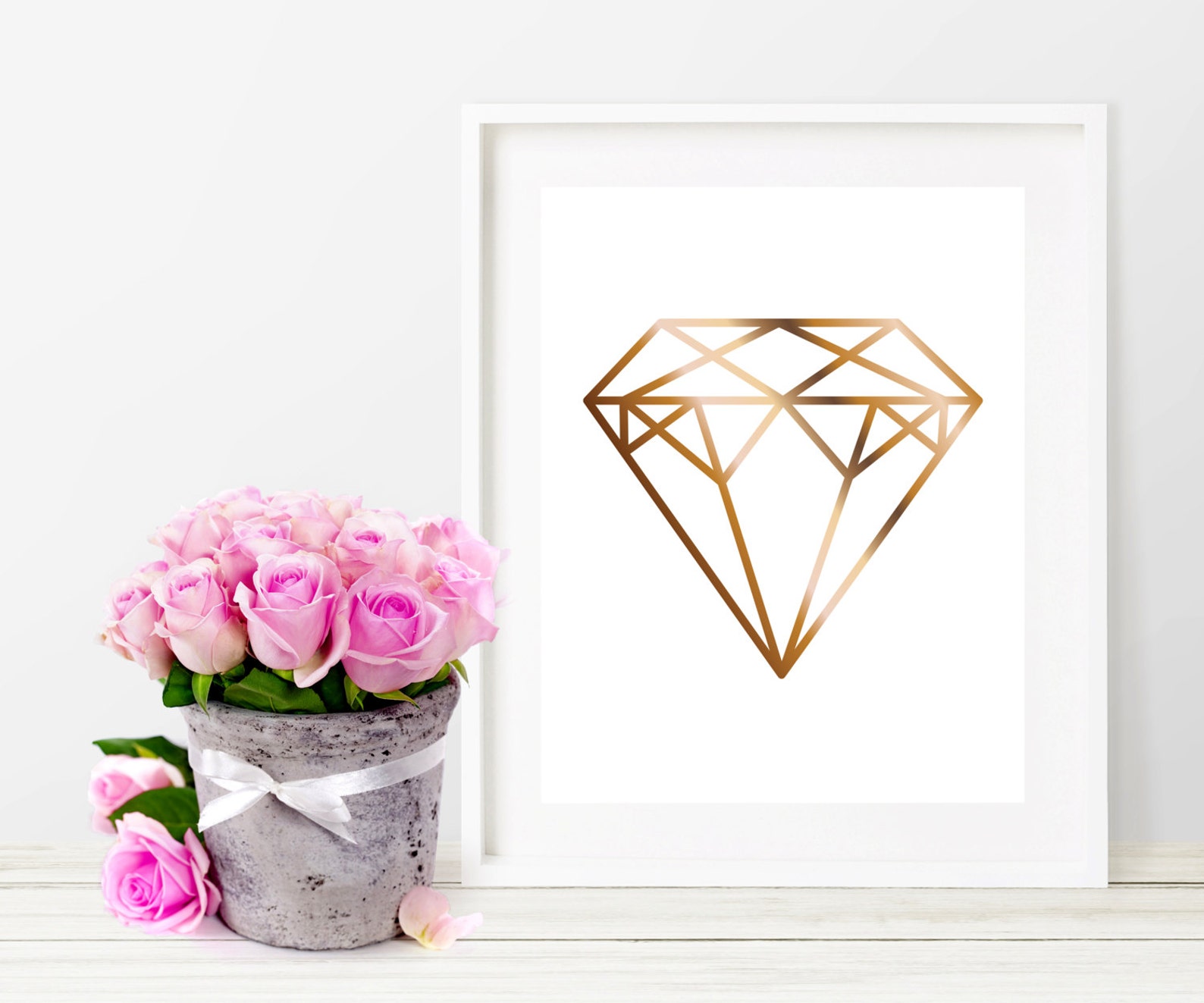 Gold Diamond Printable Art Gold Diamond Poster Faux Gold | Etsy