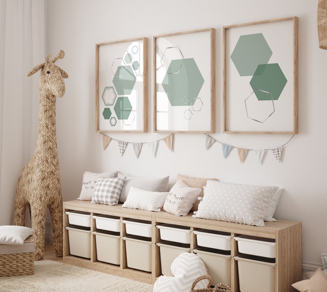 Sage Green Printable Wall Art Sage Green Nursery Decor Set Etsy