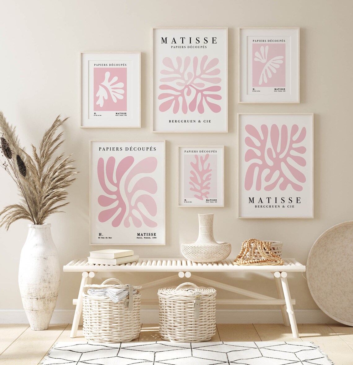 Pink Henri Matisse Gallery Wall Art Set of 6, Matisse Digital Posters ...