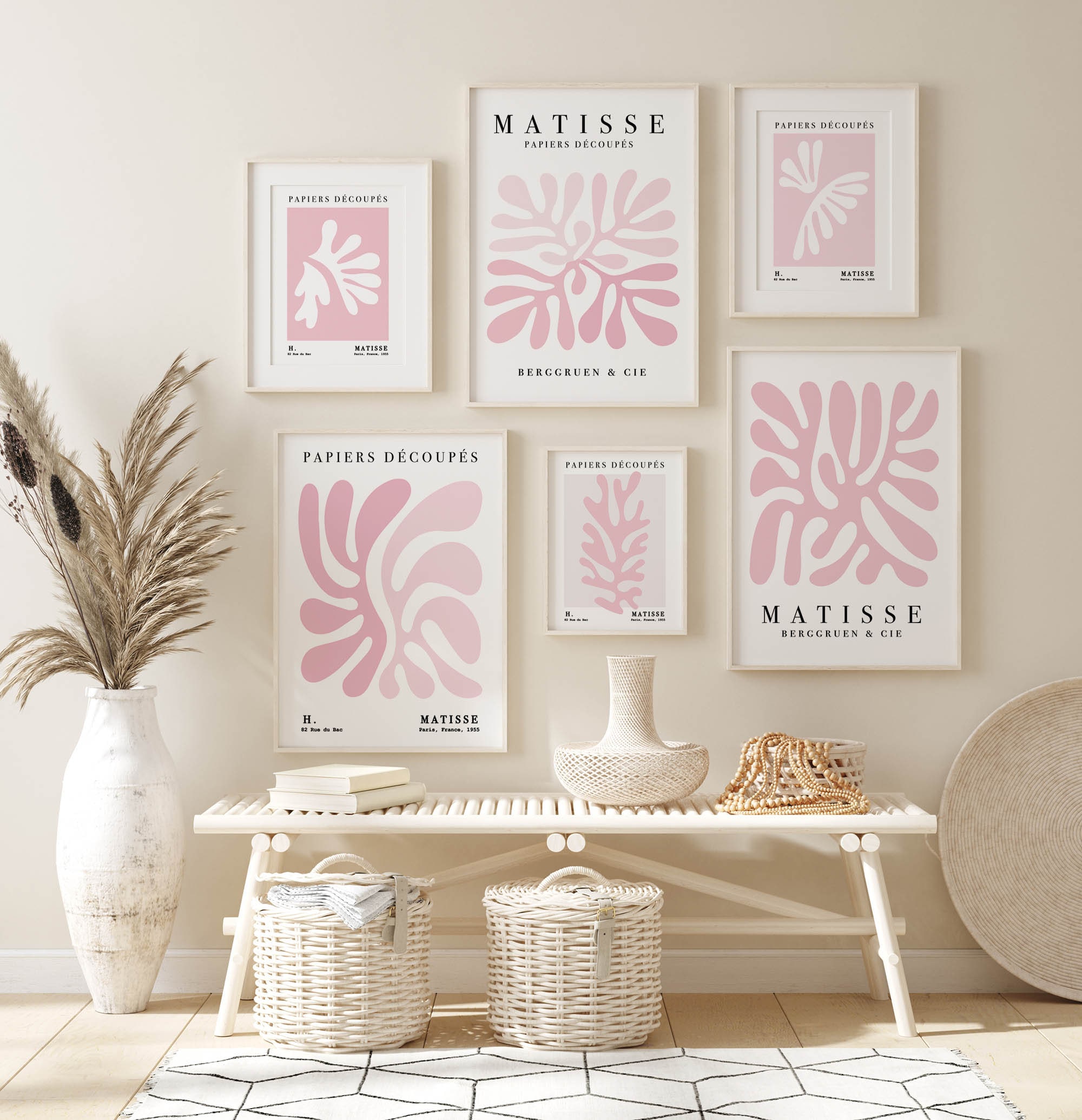Pink Henri Matisse Gallery Wall Art Set of 6, Matisse Digital Posters ...