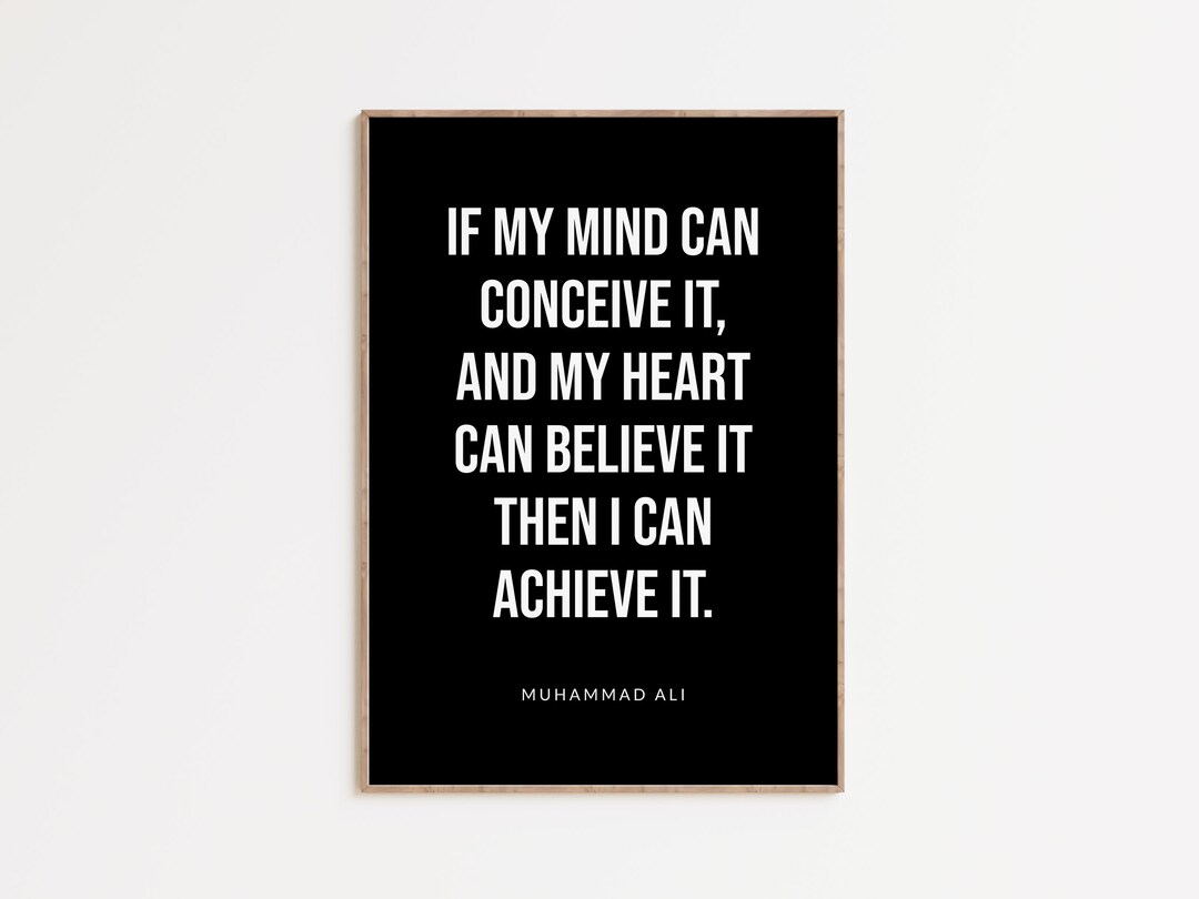 Mohammed Ali Motivational Poster Muhammad Ali Quote Print - Etsy