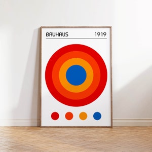 3 Piece Bauhaus Poster Wall Art Printable, Set of 3 Colorful Mid ...