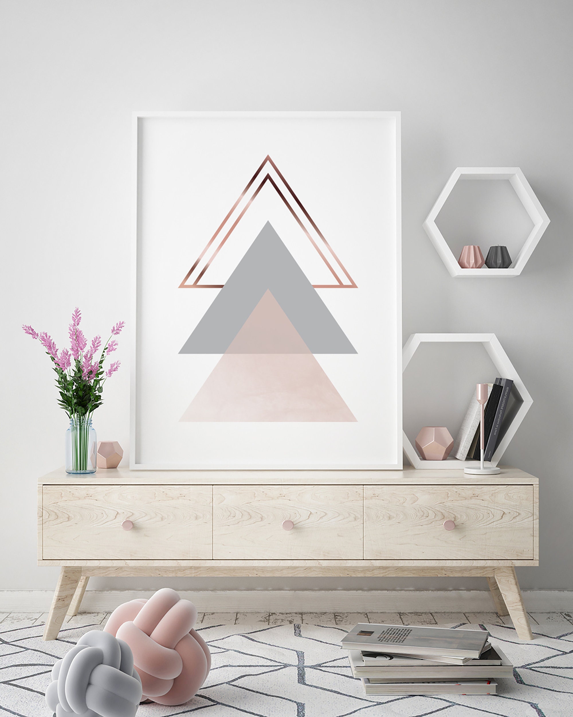 Scandinavian Poster Nursery Printable Art Geometric Print | Etsy