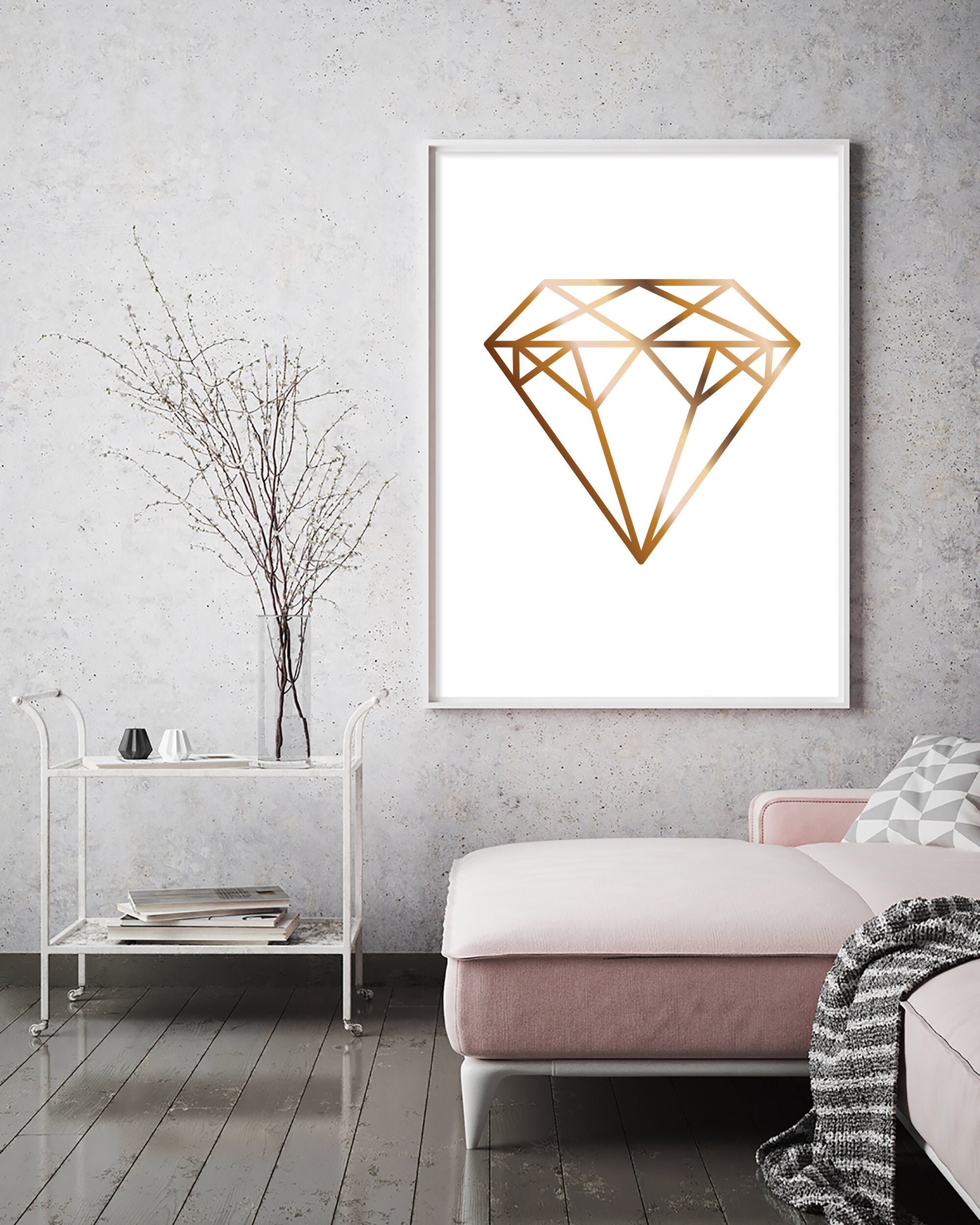 Gold Diamond Printable Art Gold Diamond Poster Faux Gold | Etsy