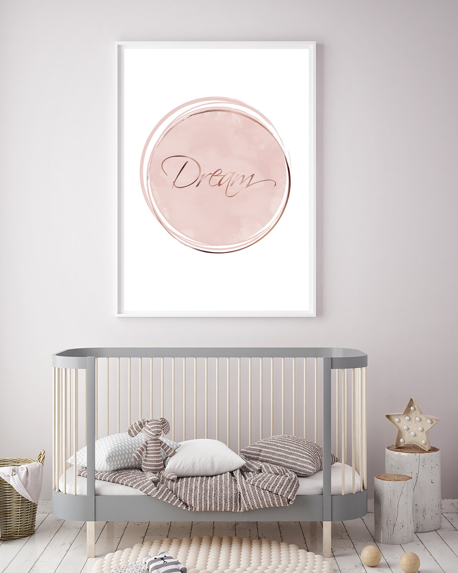 Pink Nursery Print Inspirational Art Dream Poster Etsy