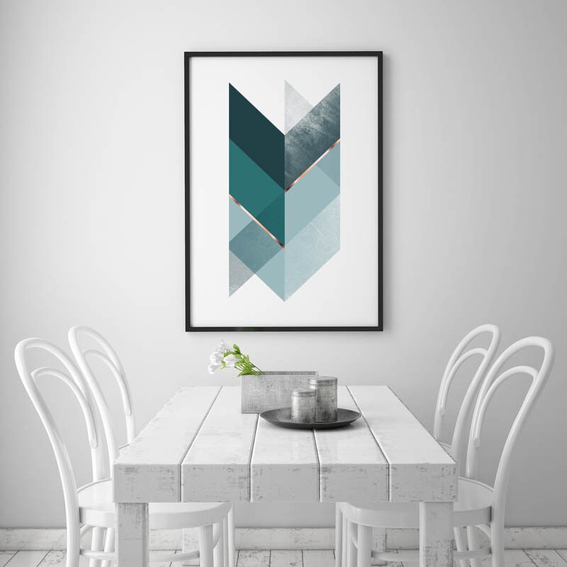 Set of 3 Prints Gallery Wall Art Dark Teal Green Art Prints Etsy