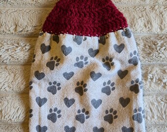 Kitchen Towels with Crochet Topper/Ready to ship