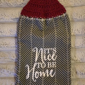 Kitchen Towels with Crochet Topper/Ready to ship