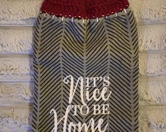 Kitchen Towels with Crochet Topper/Ready to ship