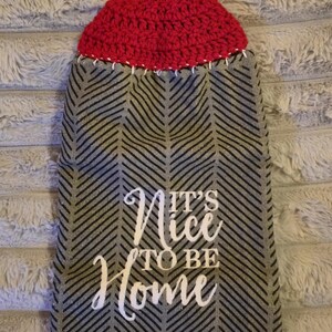 Kitchen Towels with Crochet Topper/Ready to ship
