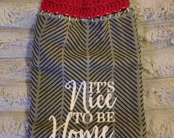 Kitchen Towels with Crochet Topper/Ready to ship