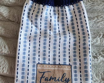 Kitchen Towels with Crochet Topper/Ready to ship