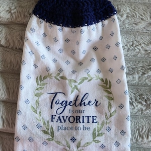 Kitchen Towels with Crochet Topper/Ready to ship