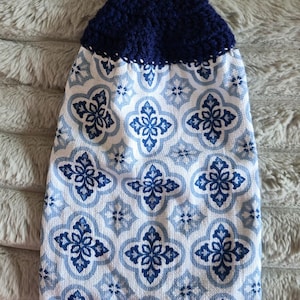 Kitchen Towels with Crochet Topper/Ready to ship