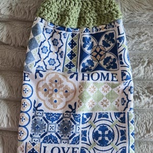 Kitchen Towels with Crochet Topper/Ready to ship