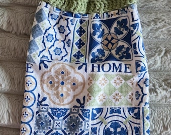 Kitchen Towels with Crochet Topper/Ready to ship