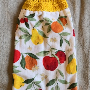 Kitchen Towels with Crochet Topper/Ready to ship
